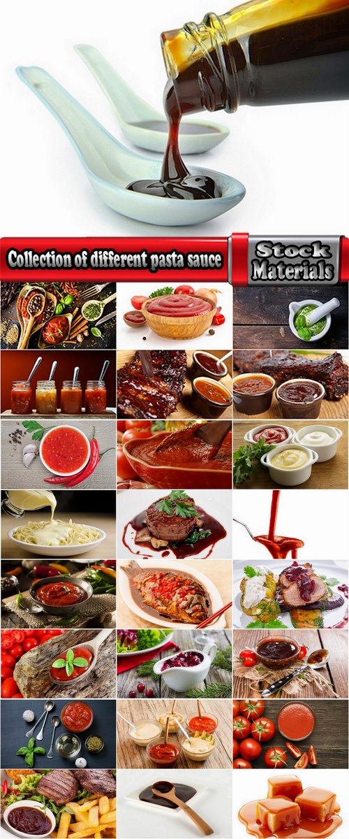Collection of different pasta sauce ketchup spice food 25 HQ Jpeg