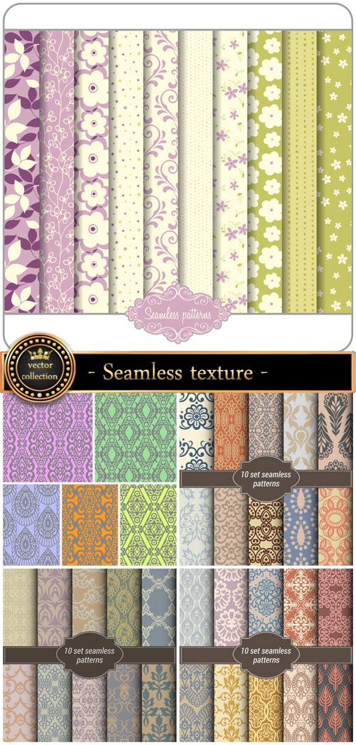 Seamless texture with vintage patterns, backgrounds vector
