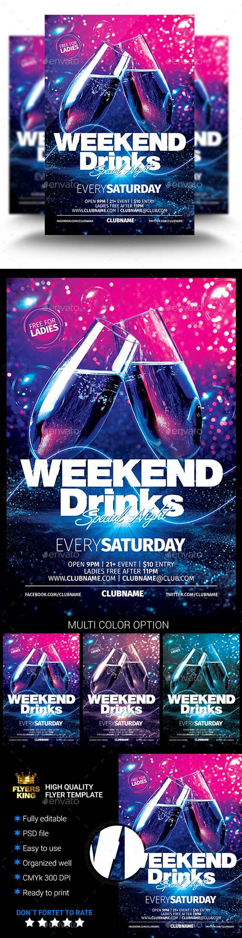 GraphicRiver - Weekend Drinks Party Flyer 11218406