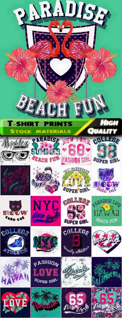T-shirt prints design in vector from stock #63 - 25 Eps
