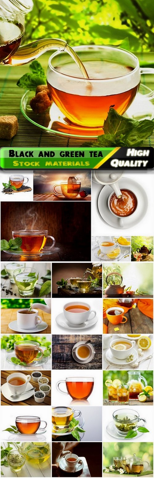 Fragrant black and green tea brewed from the leaves - 25 HQ Jpg