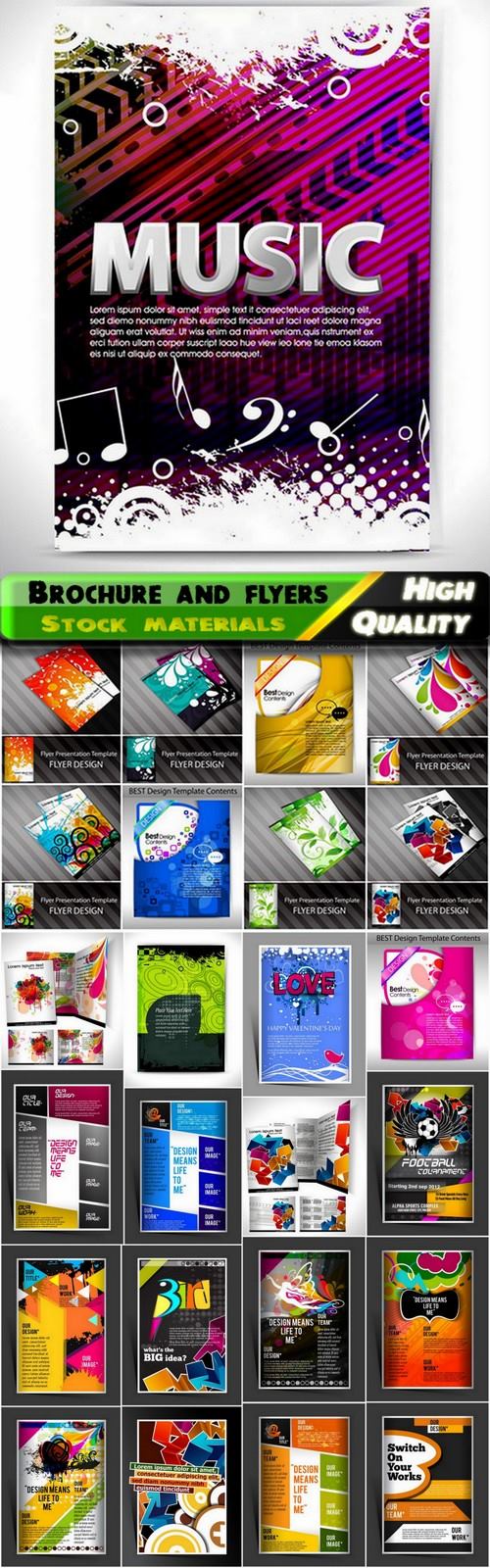 Brochure and flyers template design in vector from stock #55 - 25 Eps