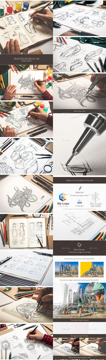 GraphicRiver - Sketchbook Mock-Up / Artists Edition 11551477