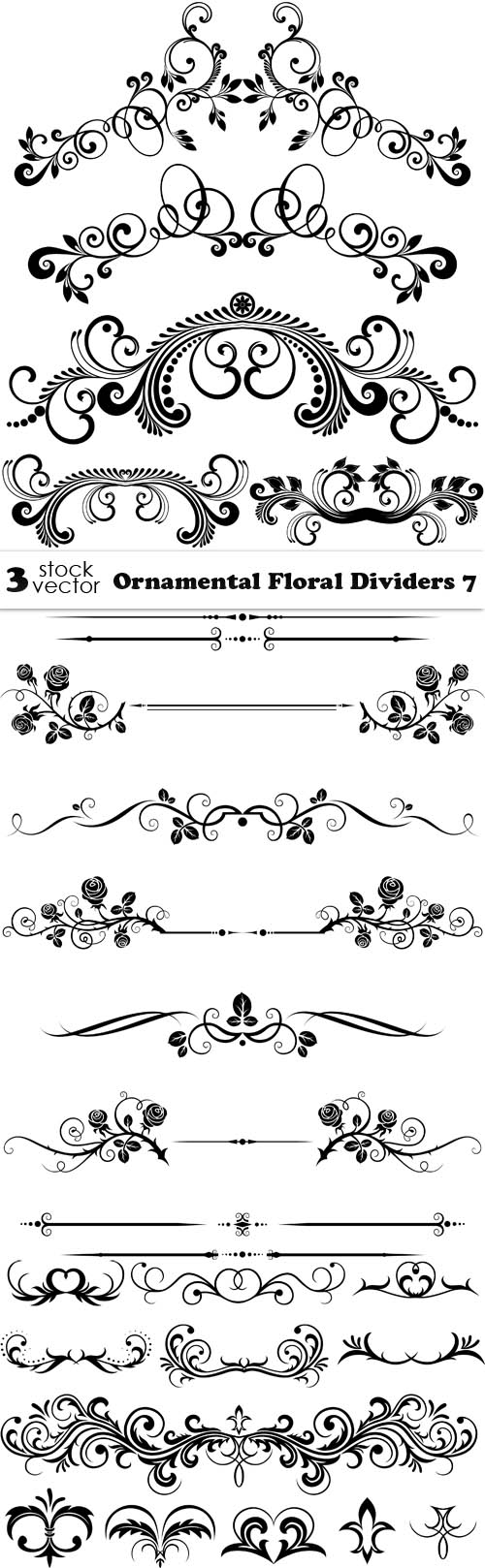 Vectors - Ornamental Floral Dividers 07