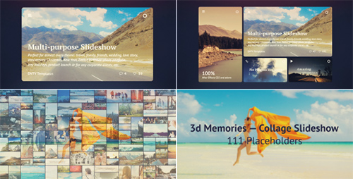 3d Memories — Collage Slideshow - Project for After Effects (Videohive)