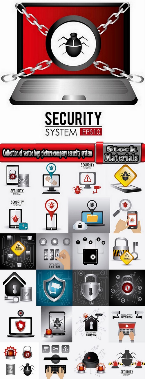 Collection of vector logo picture business icon company security system 25 Eps