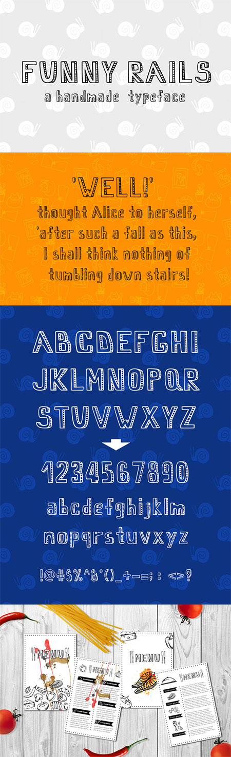 Funny Rails: Handmade Typeface