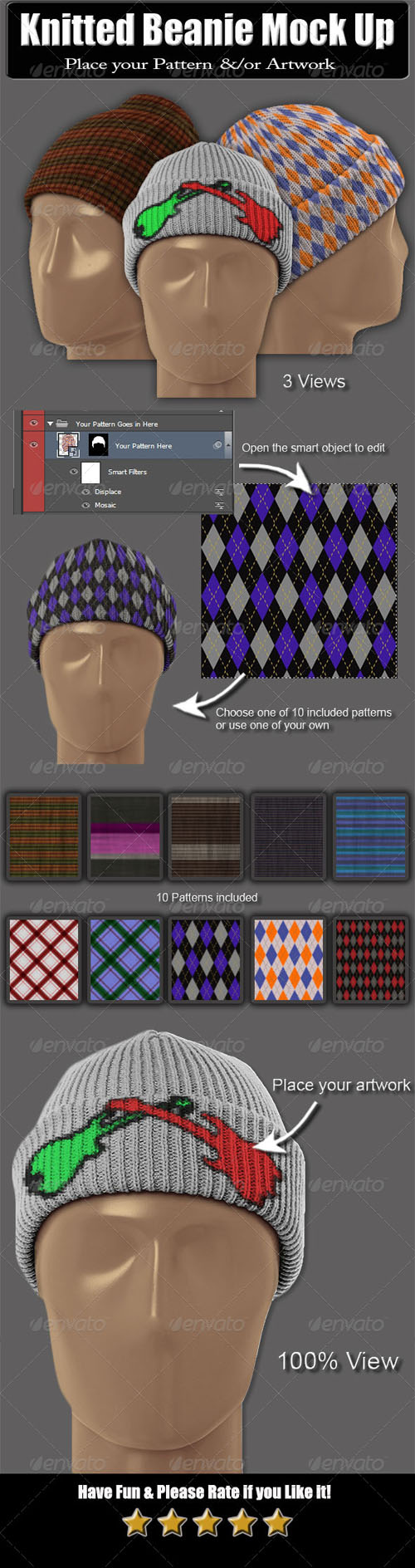 Graphicriver - Knitted Beanie Mock Up - 6088965