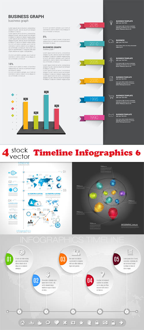 Vectors - Timeline Infographics 6
