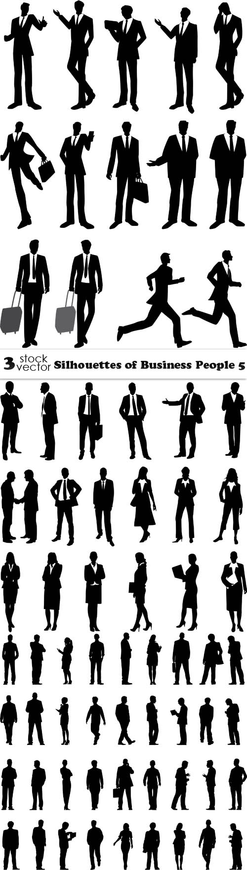Vectors - Silhouettes of Business People 5