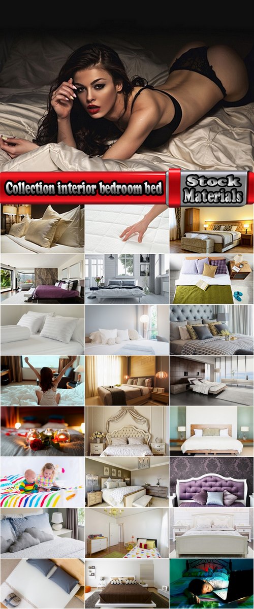 Collection interior bedroom bed woman on the bed mattress pillow blanket  25 HQ Jpeg