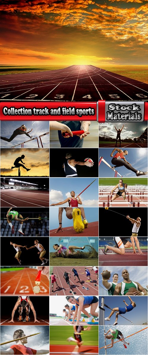 Collection track and field sports running pole vault steeplechase javelin throw 25 HQ Jpeg