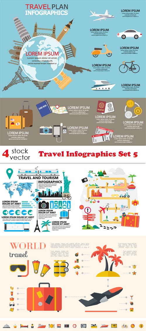 Vectors - Travel Infographics Set 05