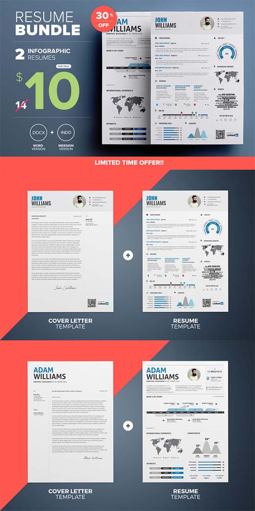 CreativeMarket Infographic Resume - Mini Bundle
