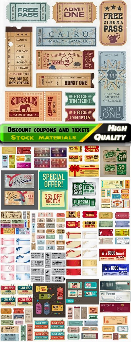Discount coupons vouchers theater tickets - 25 Eps
