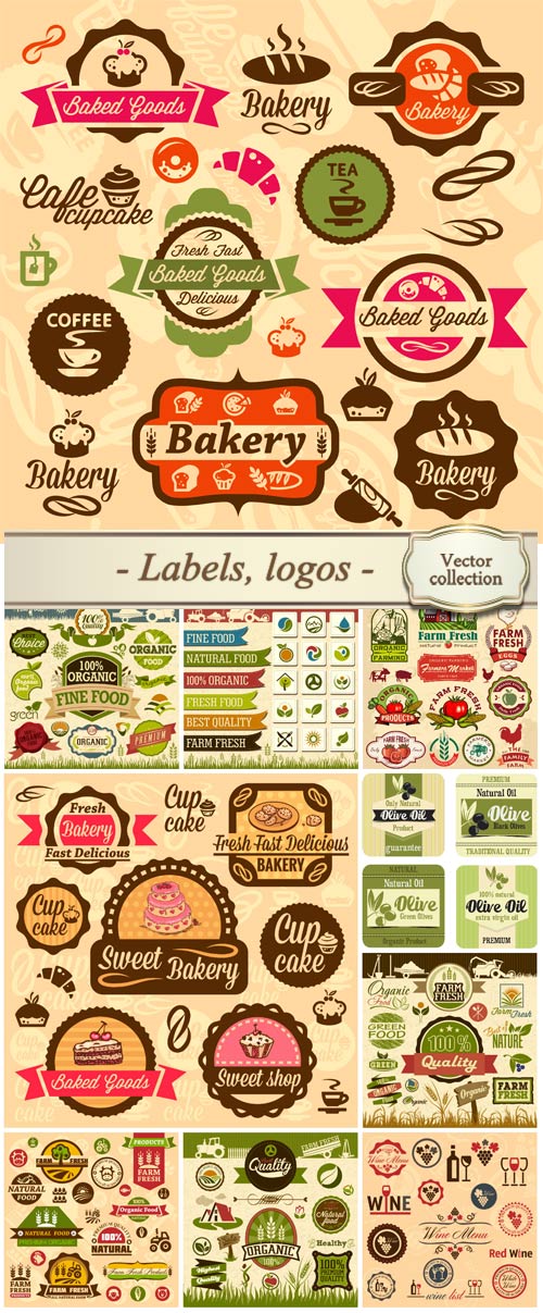 Various labels vector, logos