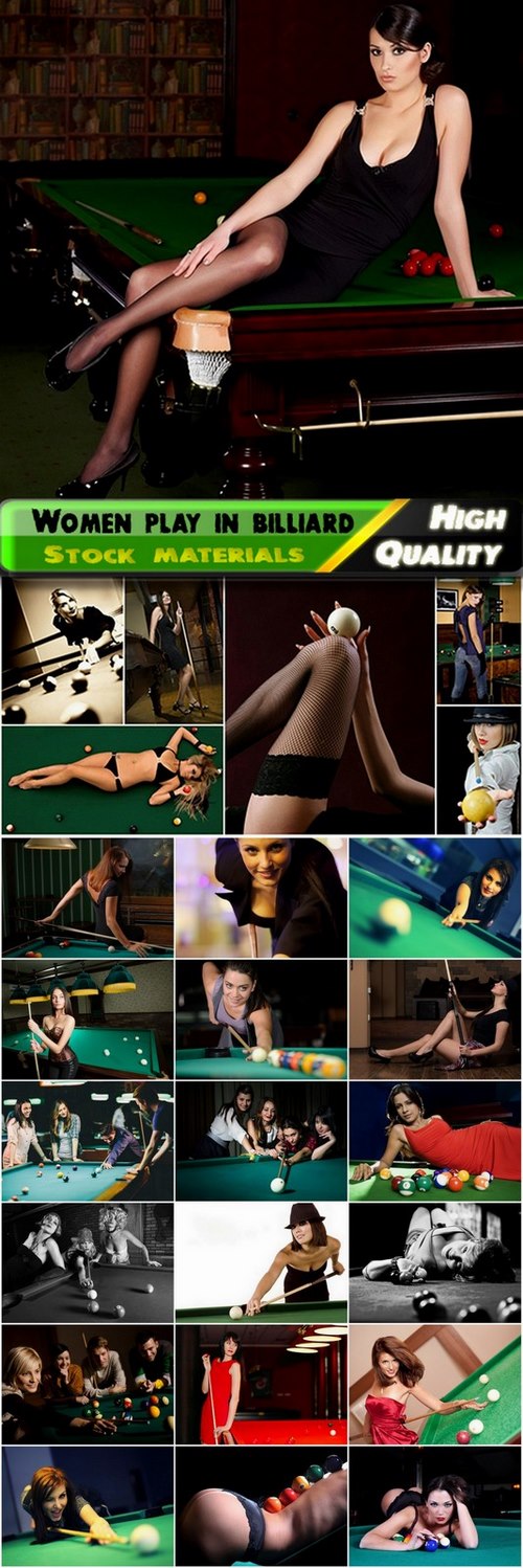 Beautiful and sexy women play in billiard - 25 HQ Jpg