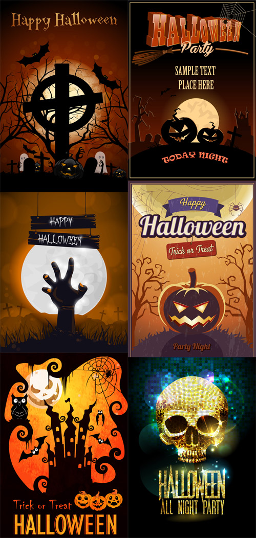 Halloween poster template - Vectors