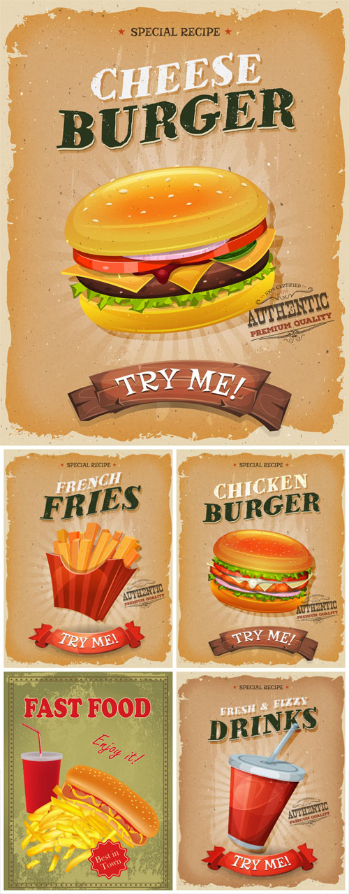 Vintage Fast Food poster