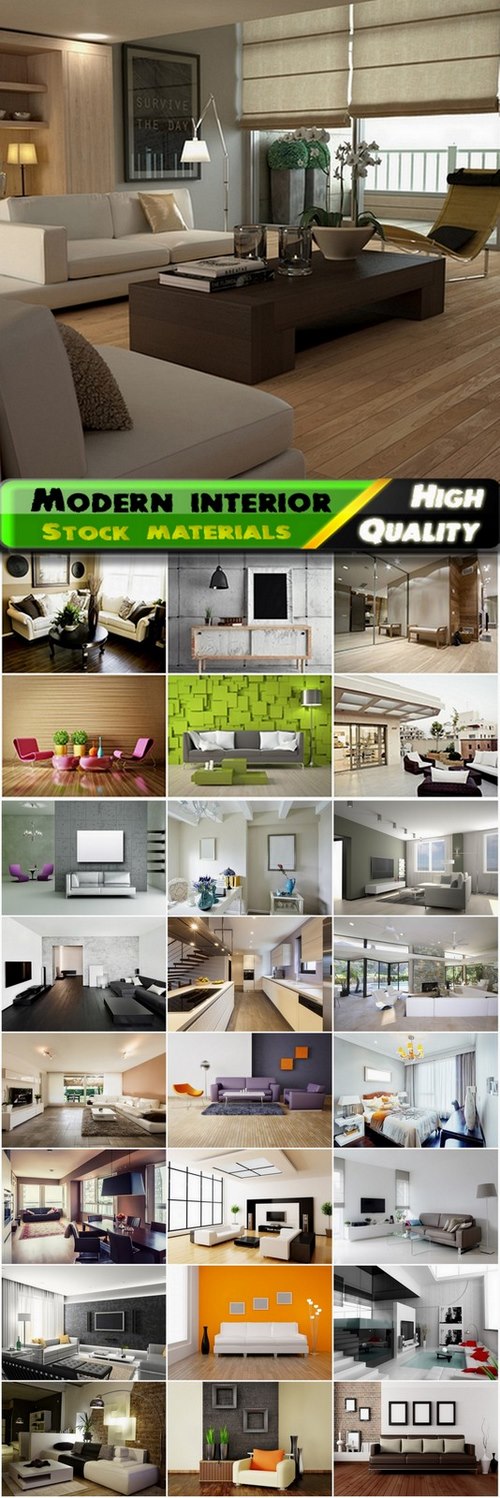 Interiors of home in modern style - 25 HQ Jpg