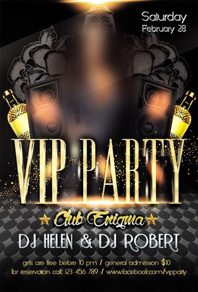 Flyer PSD Template Vip Party + Facebook Cover
